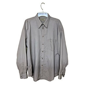 MOSA Men's Solid Color Grey (w/ a gold-ish tent) L/S Button-Down Shirt Sz XL